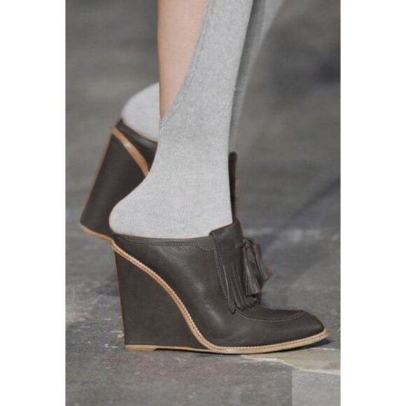 Alexander Wang Trish Loafer Wedge Mule High Heels Slide Penny Tassel Slip On - Picture 1 of 8